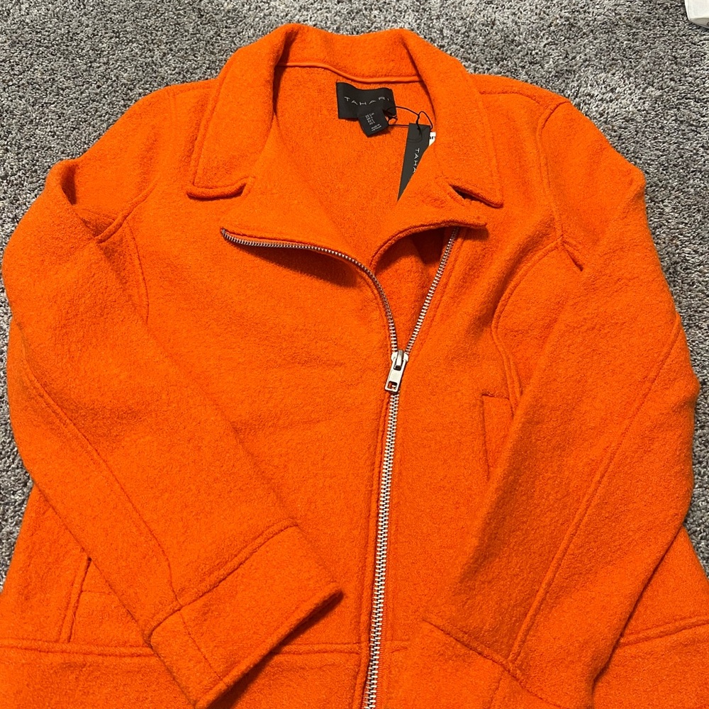 Women's Vibrant Orange Teddy Jacket